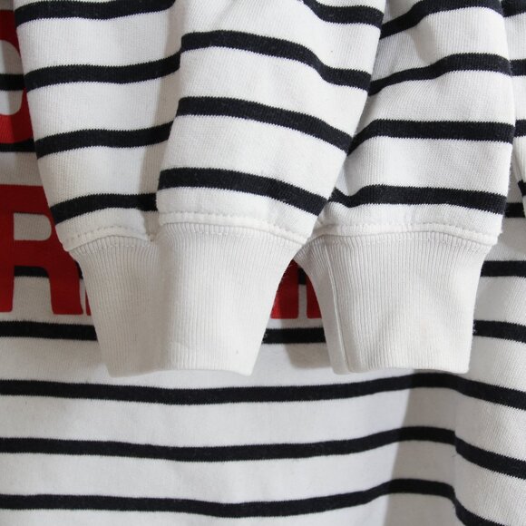 Sezane Amour Café Crème Sweatshirt Ecru Navy Red Striped Organic Cotton Sz Small - Picture 5 of 16